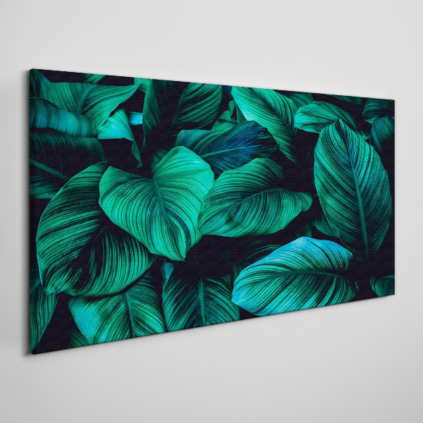 Tableau sur toile Feuilles tropicales vertes