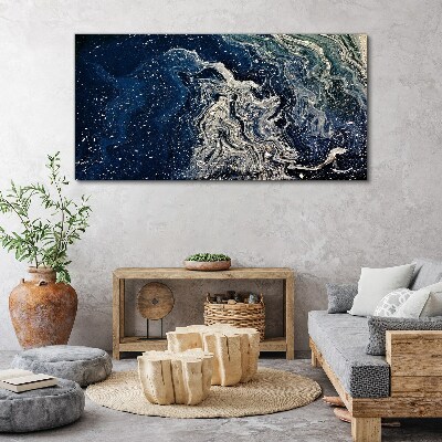 Tableau imprimé sur toile Vagues de l'océan dans les tons bleus