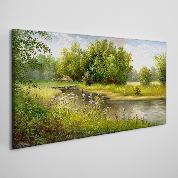 Tableau toile imprimée Un paysage paisible au bord de la rivière