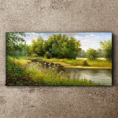 Tableau toile imprimée Un paysage paisible au bord de la rivière