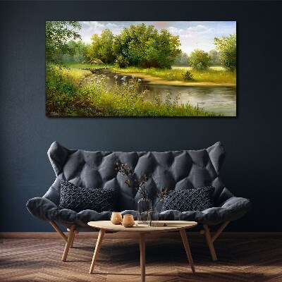 Tableau toile imprimée Un paysage paisible au bord de la rivière