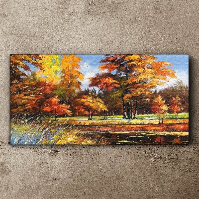 Tableau sur toile Automne doré dans le parc