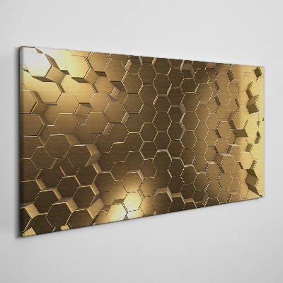Tableau imprimé sur toile Hexagones dorés dans l'espace