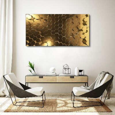 Tableau imprimé sur toile Hexagones dorés dans l'espace