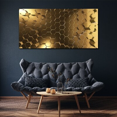 Tableau imprimé sur toile Hexagones dorés dans l'espace