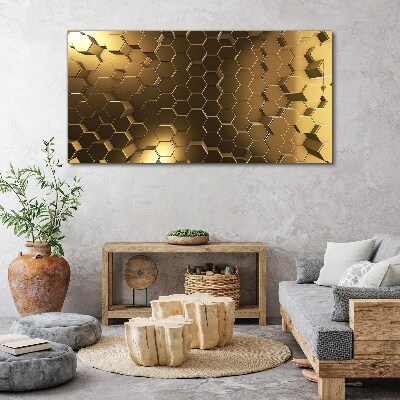 Tableau imprimé sur toile Hexagones dorés dans l'espace