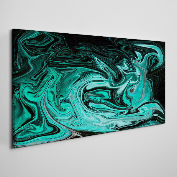 Tableau toile imprimée Tourbillons turquoise d'abstraction