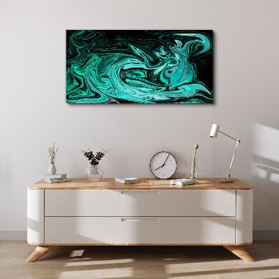 Tableau toile imprimée Tourbillons turquoise d'abstraction