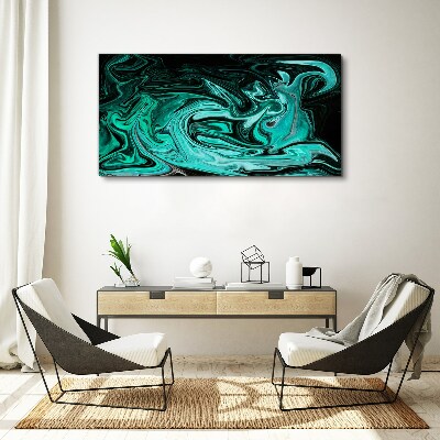 Tableau toile imprimée Tourbillons turquoise d'abstraction