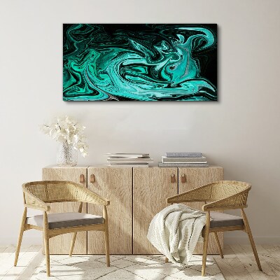 Tableau toile imprimée Tourbillons turquoise d'abstraction