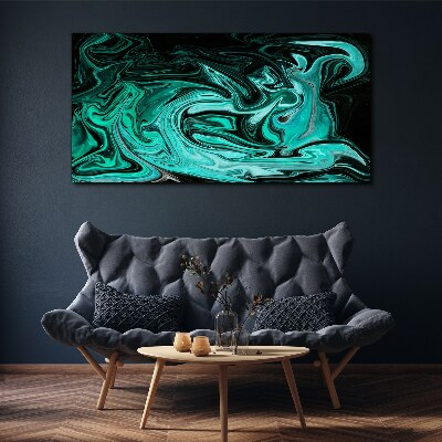 Tableau toile imprimée Tourbillons turquoise d'abstraction