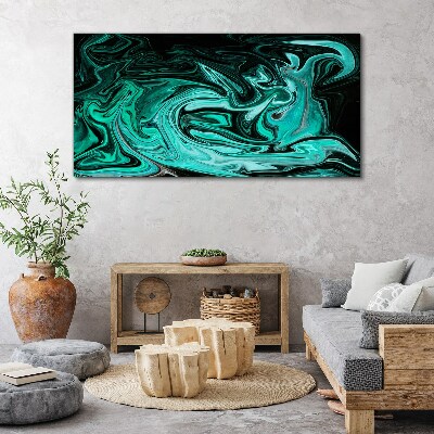 Tableau toile imprimée Tourbillons turquoise d'abstraction