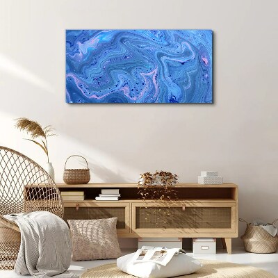 Tableau sur toile Vagues océaniques de marbre bleu