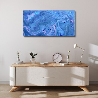 Tableau sur toile Vagues océaniques de marbre bleu