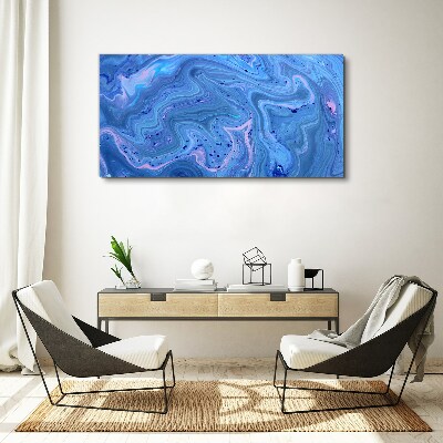 Tableau sur toile Vagues océaniques de marbre bleu