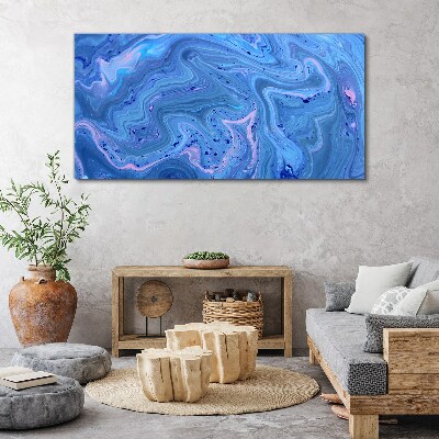 Tableau sur toile Vagues océaniques de marbre bleu