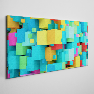 Tableau toile imprimée Cubes colorés sur fond 3D