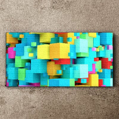 Tableau toile imprimée Cubes colorés sur fond 3D
