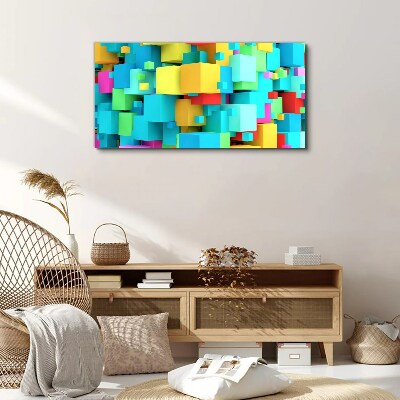 Tableau toile imprimée Cubes colorés sur fond 3D