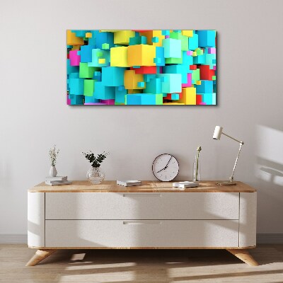 Tableau toile imprimée Cubes colorés sur fond 3D