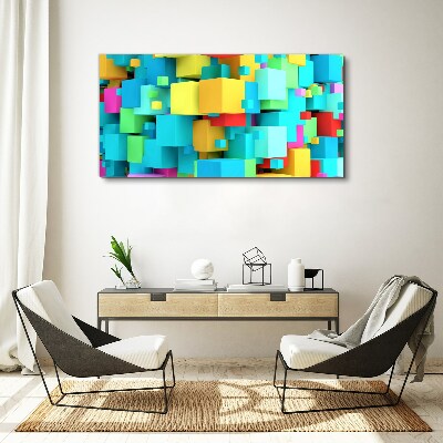 Tableau toile imprimée Cubes colorés sur fond 3D