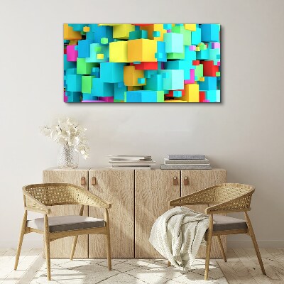 Tableau toile imprimée Cubes colorés sur fond 3D