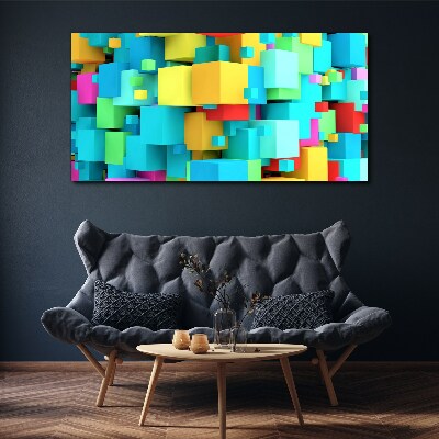 Tableau toile imprimée Cubes colorés sur fond 3D