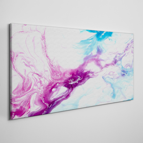 Tableau imprimé sur toile « Vagues de couleurs en bleu et rose »