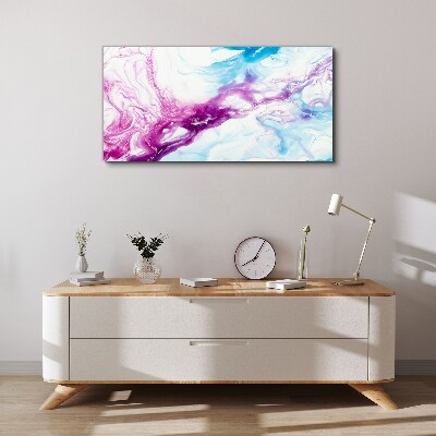 Tableau imprimé sur toile « Vagues de couleurs en bleu et rose »