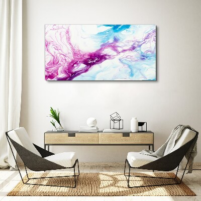 Tableau imprimé sur toile « Vagues de couleurs en bleu et rose »
