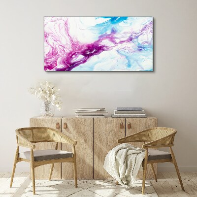 Tableau imprimé sur toile « Vagues de couleurs en bleu et rose »
