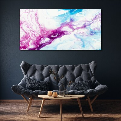 Tableau imprimé sur toile « Vagues de couleurs en bleu et rose »