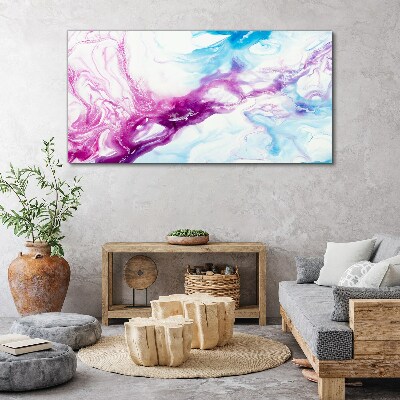 Tableau imprimé sur toile « Vagues de couleurs en bleu et rose »