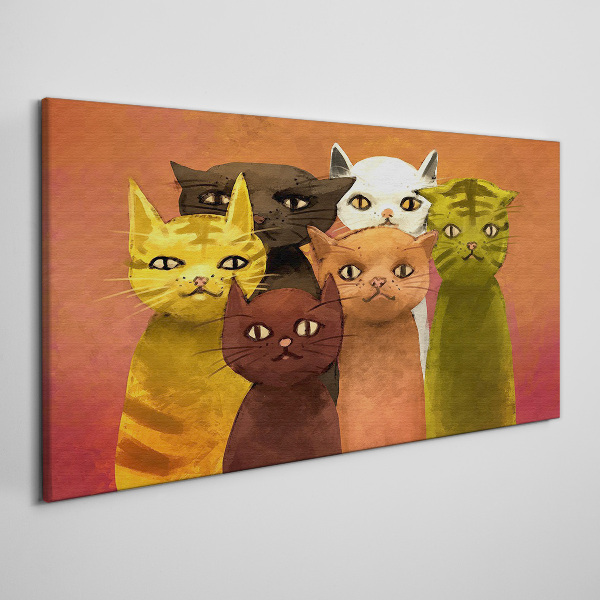 Tableau imprimé sur toile Des chats en harmonie colorée
