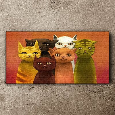 Tableau imprimé sur toile Des chats en harmonie colorée