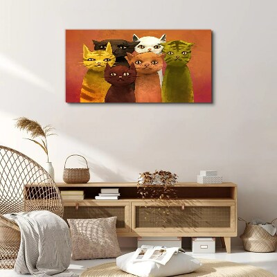 Tableau imprimé sur toile Des chats en harmonie colorée