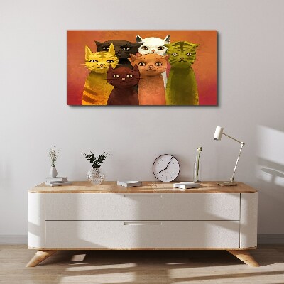 Tableau imprimé sur toile Des chats en harmonie colorée