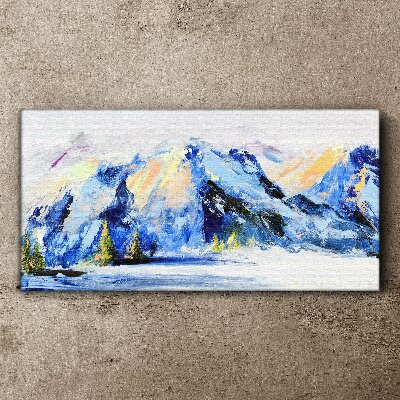 Tableau sur toile Paysage de montagne hivernal
