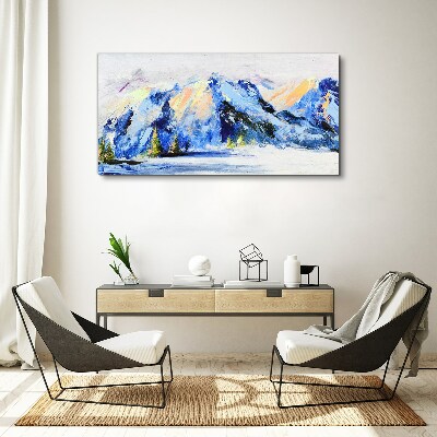 Tableau sur toile Paysage de montagne hivernal