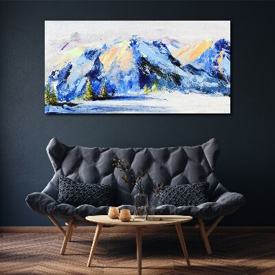 Tableau sur toile Paysage de montagne hivernal