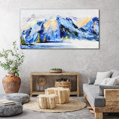 Tableau sur toile Paysage de montagne hivernal