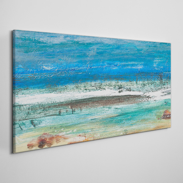 Tableau sur toile Mer calme aux nuances de bleu