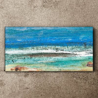 Tableau sur toile Mer calme aux nuances de bleu
