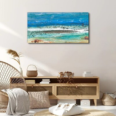 Tableau sur toile Mer calme aux nuances de bleu
