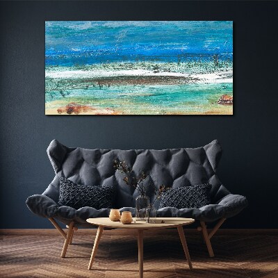 Tableau sur toile Mer calme aux nuances de bleu