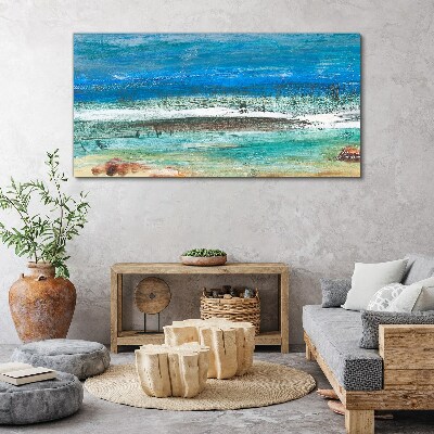 Tableau sur toile Mer calme aux nuances de bleu