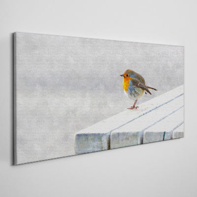 Tableau imprimé sur toile Robin sur un tableau blanc
