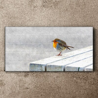 Tableau imprimé sur toile Robin sur un tableau blanc
