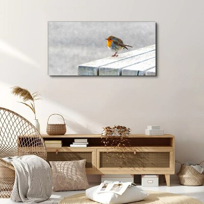 Tableau imprimé sur toile Robin sur un tableau blanc