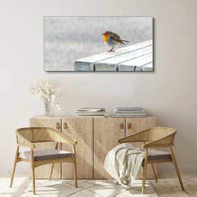 Tableau imprimé sur toile Robin sur un tableau blanc